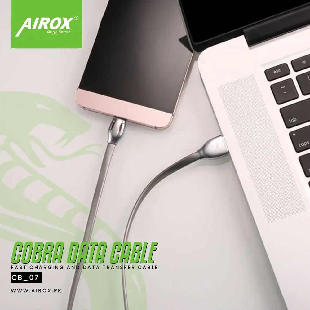 AIROX CB-07 Super Fast Charge Data Cable 3.0A | Qualcomm Fast Charging Supported airox.pk