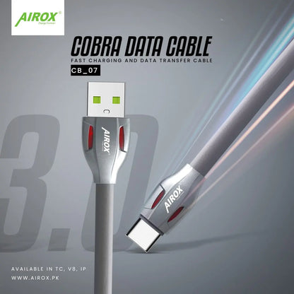 AIROX CB-07 Super Fast Charge Data Cable 3.0A | Qualcomm Fast Charging Supported airox.pk