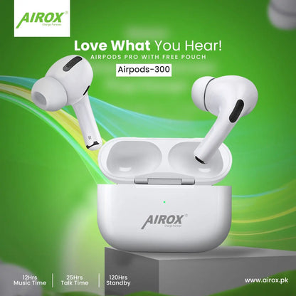 Airox 300 Air-Pods Pro || Premium Quality || 5.0 Version || Longer Battery Time || Free Silicon Case airox.pk
