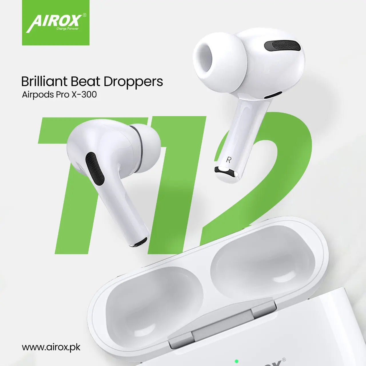 Airox X300 AirPods Pro 5.1 Super Bass Longer Play Time - AirPods Pro Price  in pakistan