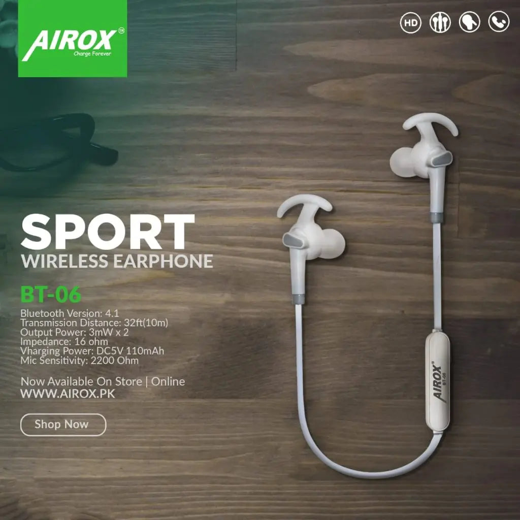 Airox BT06 Bluetooth Handsfree || Best Price Handsfree in Pakistan airox.pk