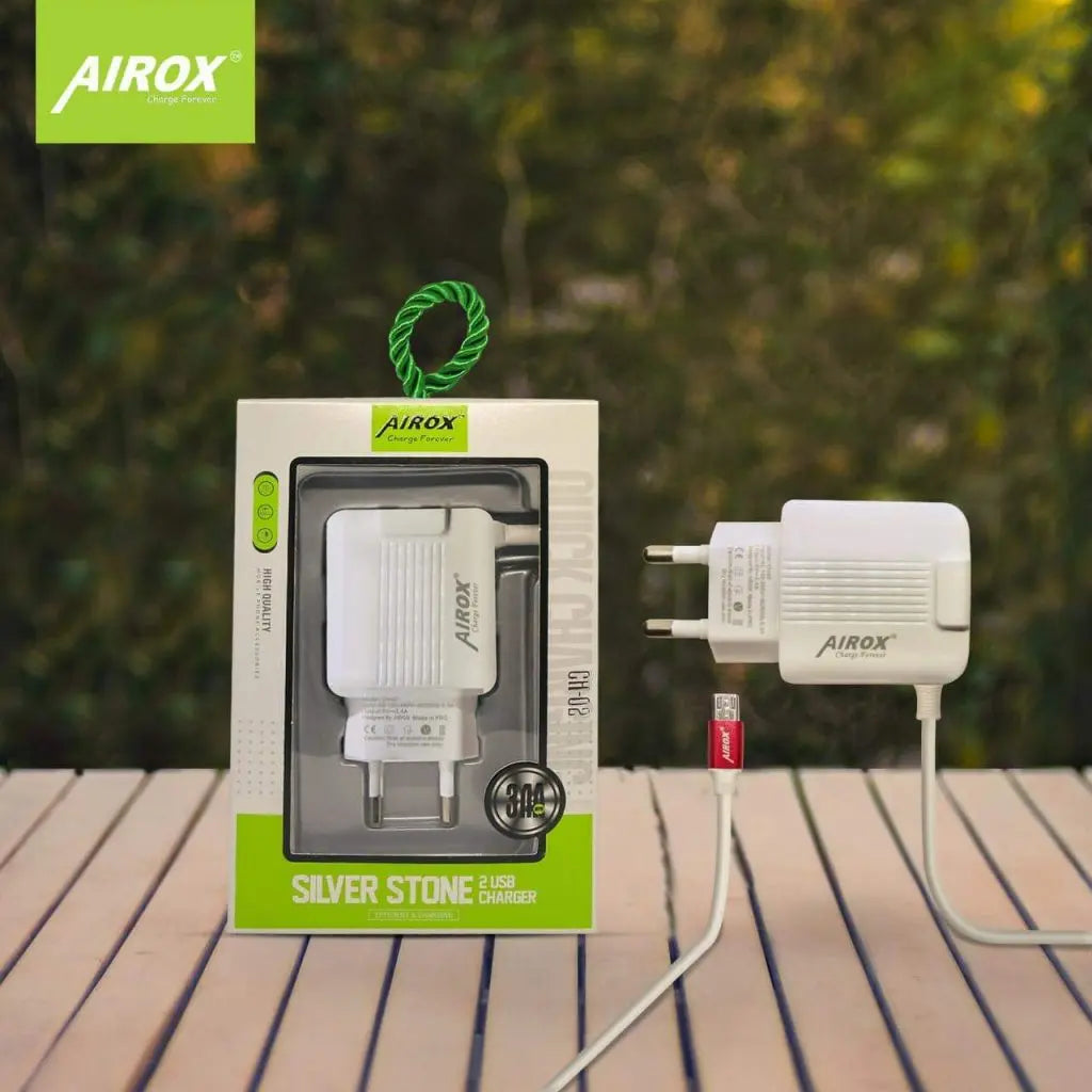 Airox CH02 Fast Mobile Charger || Iphone || Type - C || Samsung Charger - Airox.pk