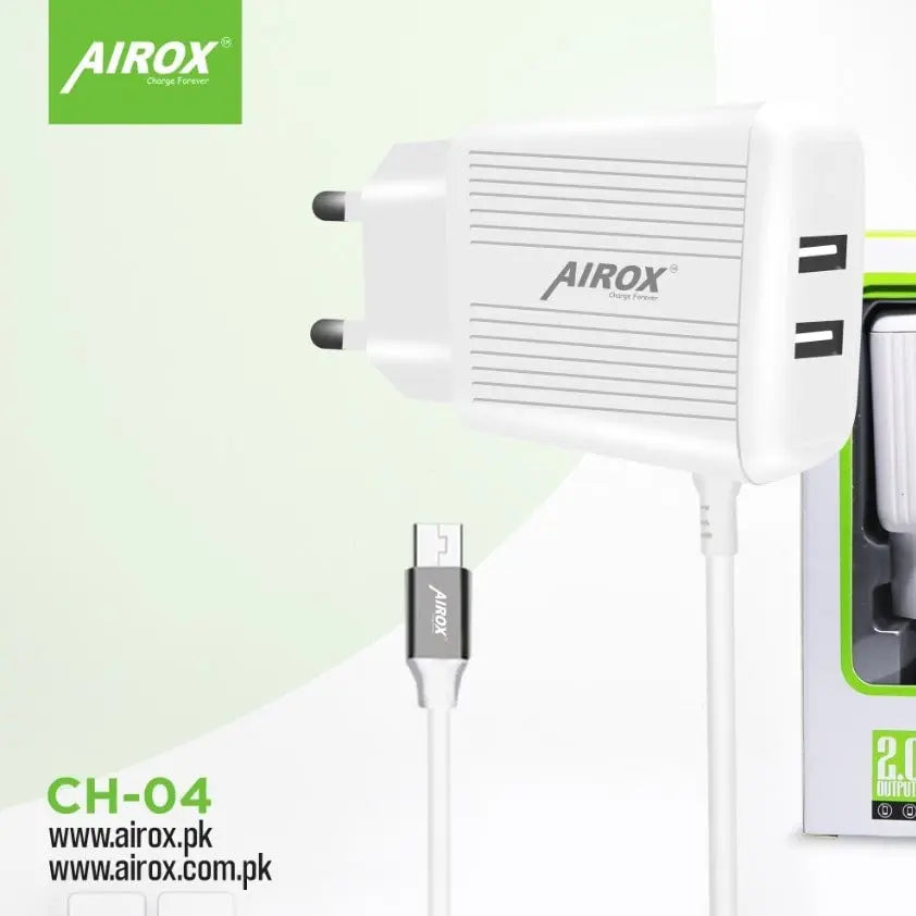 Airox CH04 Smart 2 USB Mobile Charger || Best Mobile Charger airox.pk