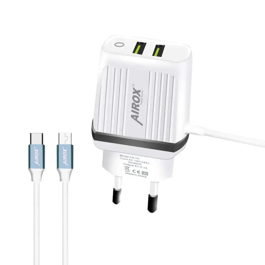 Airox CH10 Best Mobile Charger || Type C || V8 Samsung - Airox.pk