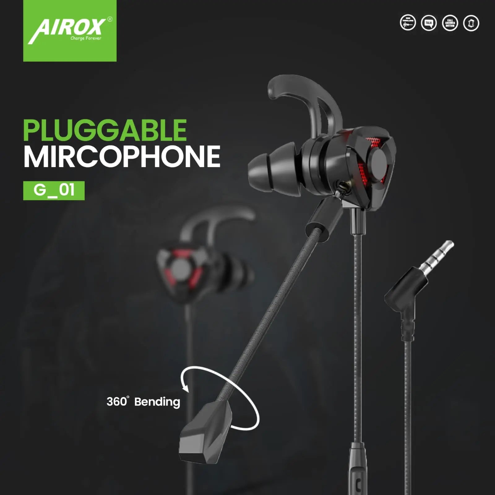 Airox G01 Delta Pro Gaming Dual Mic Earphones Price Airox.pk