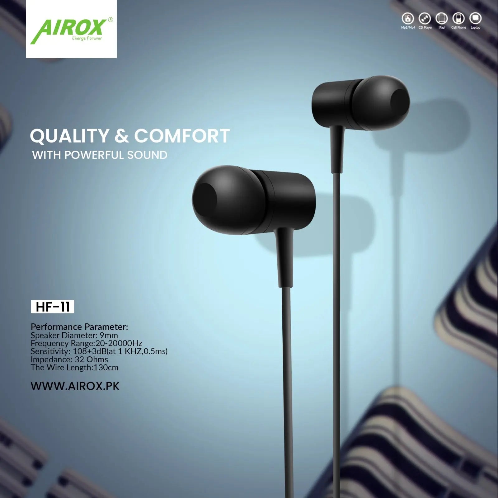 Airox HF-11 Quality Earphone at affordable Price Airox.pk