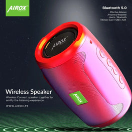 Airox Wireless Bluetooth Speakers Woofer Portable  Speakers Bass Speaker Stereo Music Surround Mobile Call Light Speaker Outdoor Speakers with Aux Interface Laptop Phone Support TF FM - Airox.pk