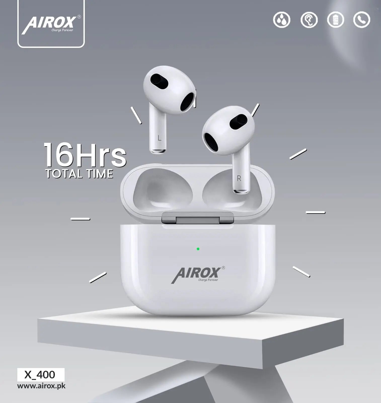 Airox x400 Airpods Pro 3rd Gen Premium Quality Wireless Earbuds - Airox.pk