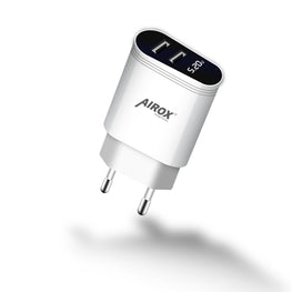 Airox 2.4A  Charging Adapter 2 Usb Port with LED Display Airox.pk