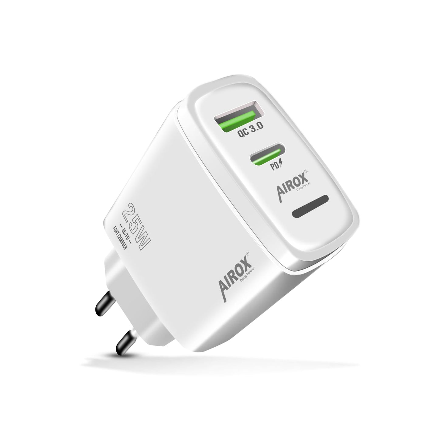 PD07 25W Fast PD Super VOOC Charger - Dual Port (1 PD + 1 USB QC 3.0)