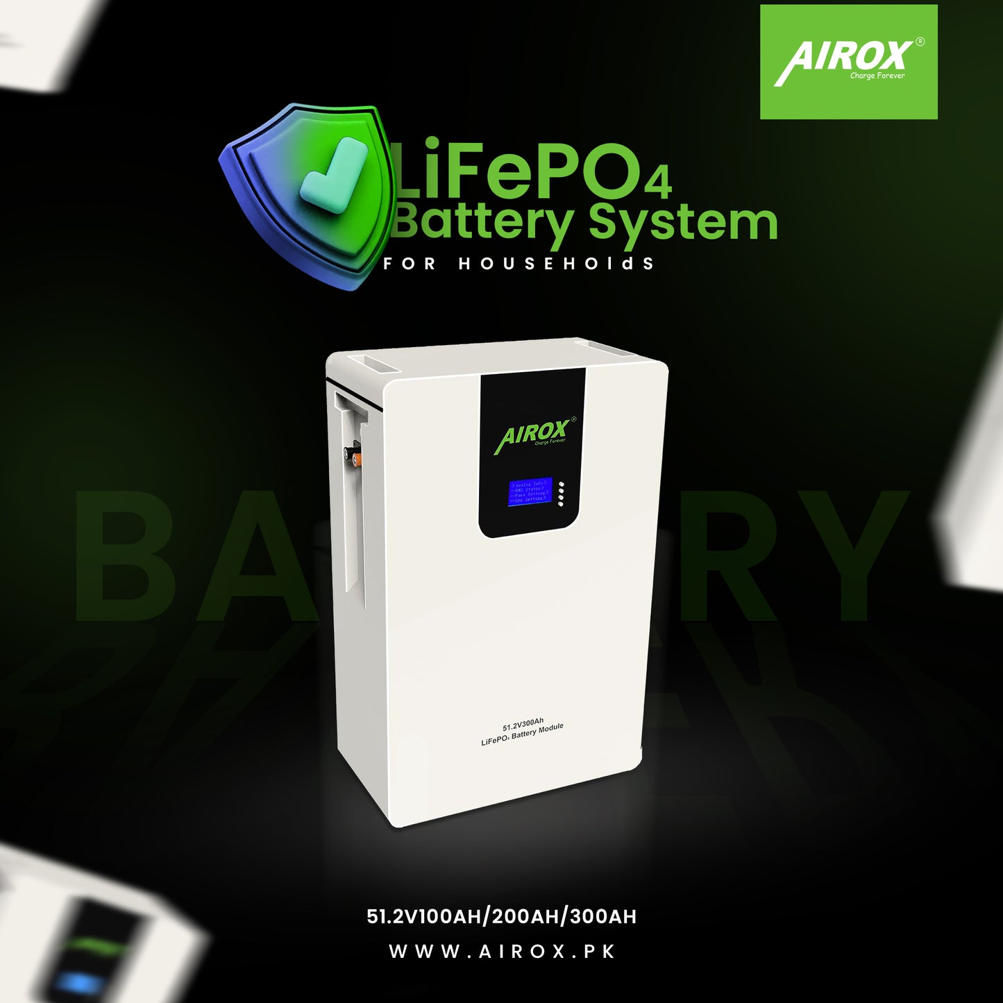 LifePO4 Lithium AIrox Battery – Reliable Power Solution Airox.pk