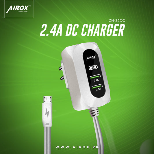 AIORX CH32 DC 12V Dual USB Fast Charger – Efficient Charging with V8 Cable