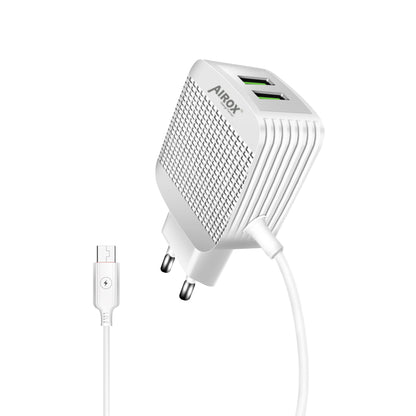 CH33 Mobile Charger with USB Port & V8 Cable – Fire-Retardant PC Material