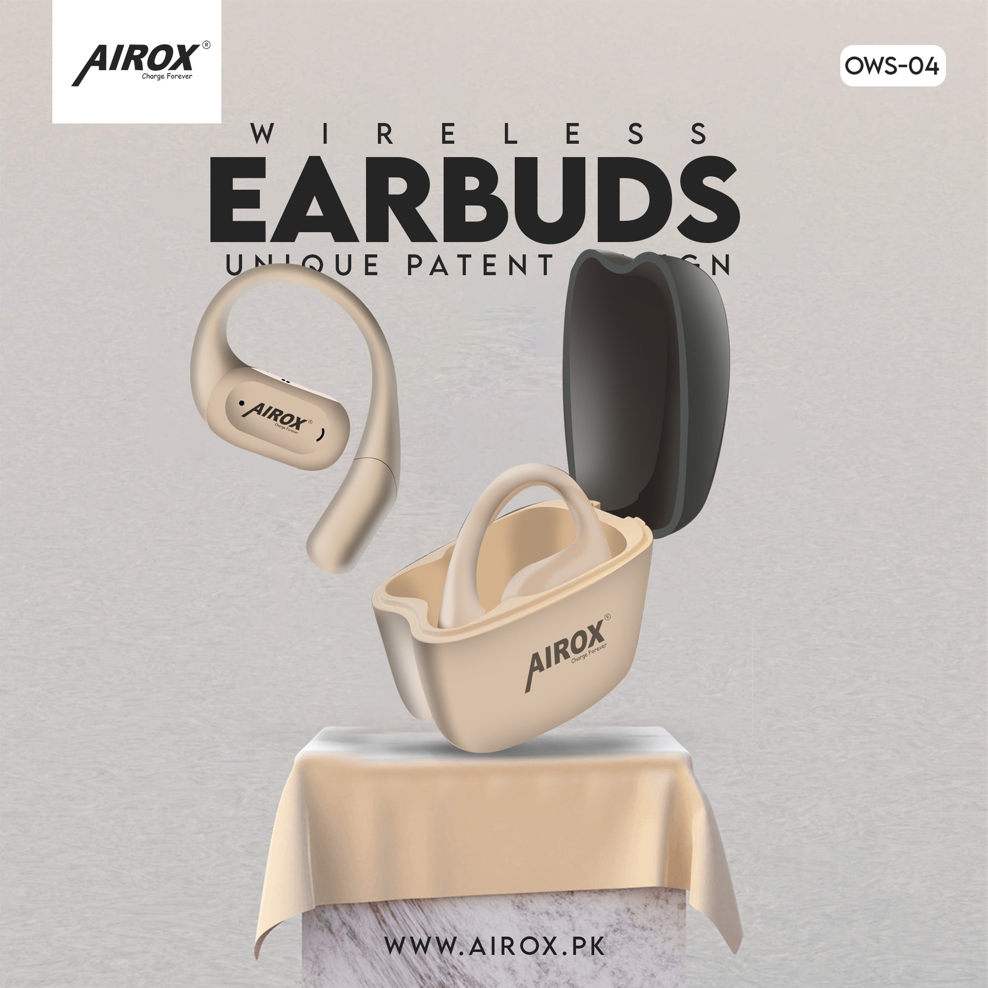 Airox OWS4 Wireless Earbuds with In Ear Design Airox.pk