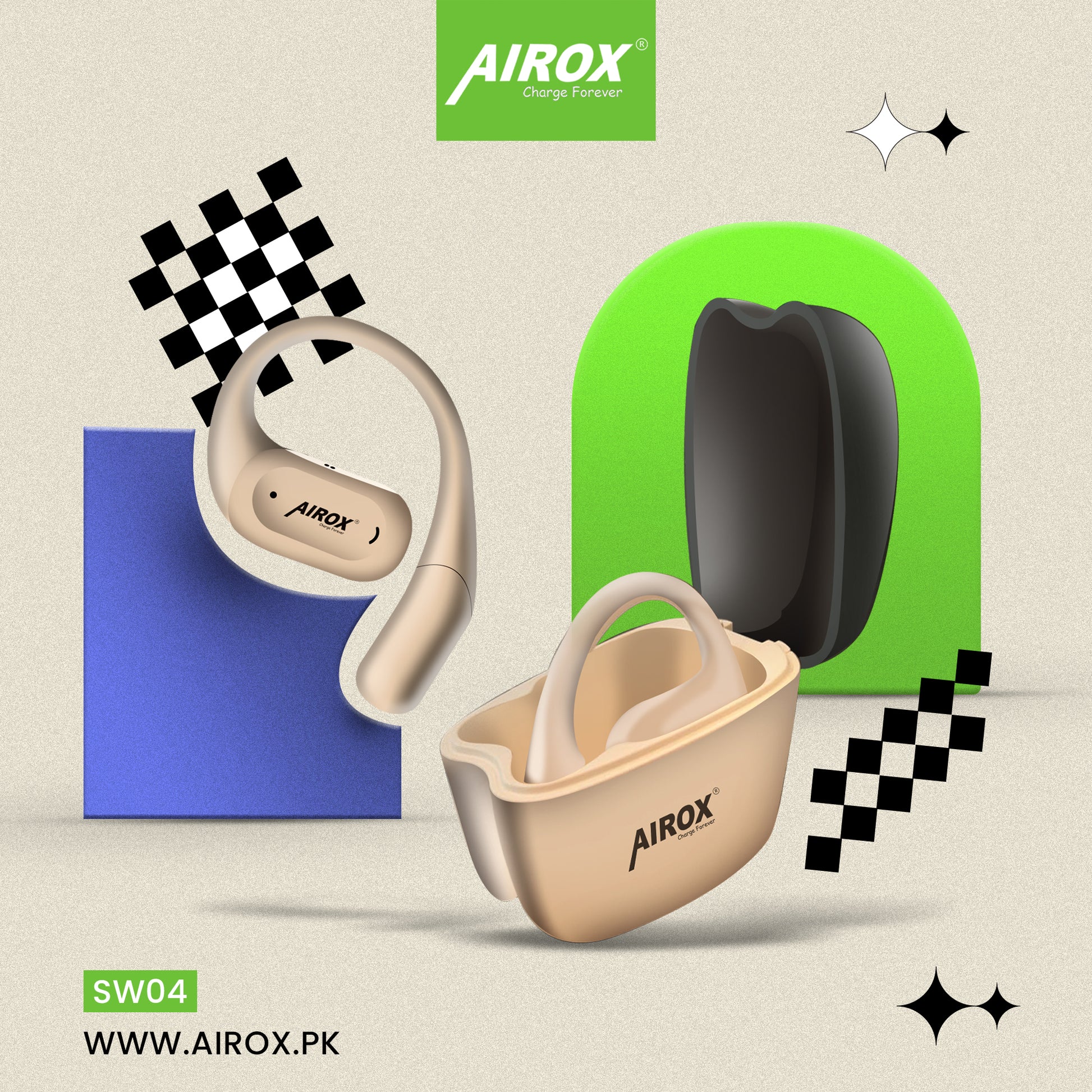 Airox OWS4 Wireless Earbuds with In Ear Design Airox.pk